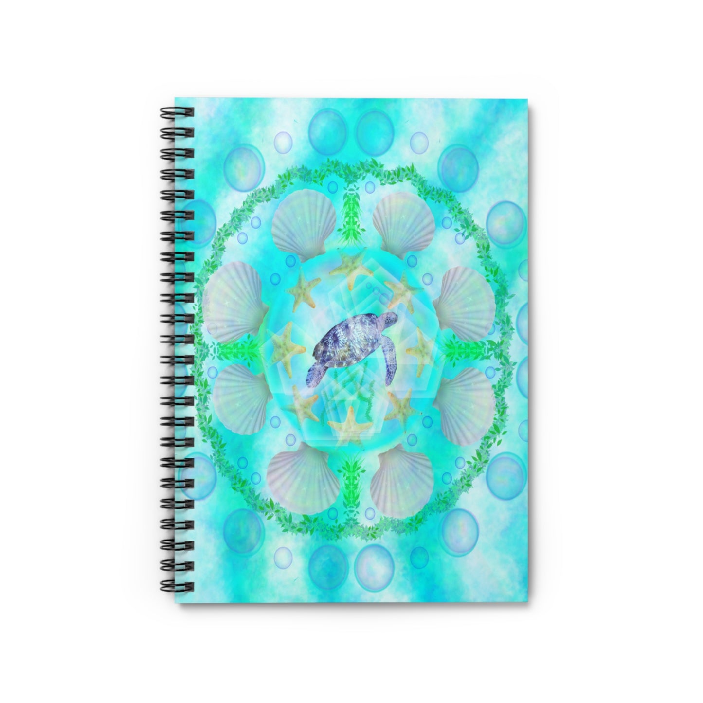Turtle Medicine Mandala Spiral Notebook - Ruled Line