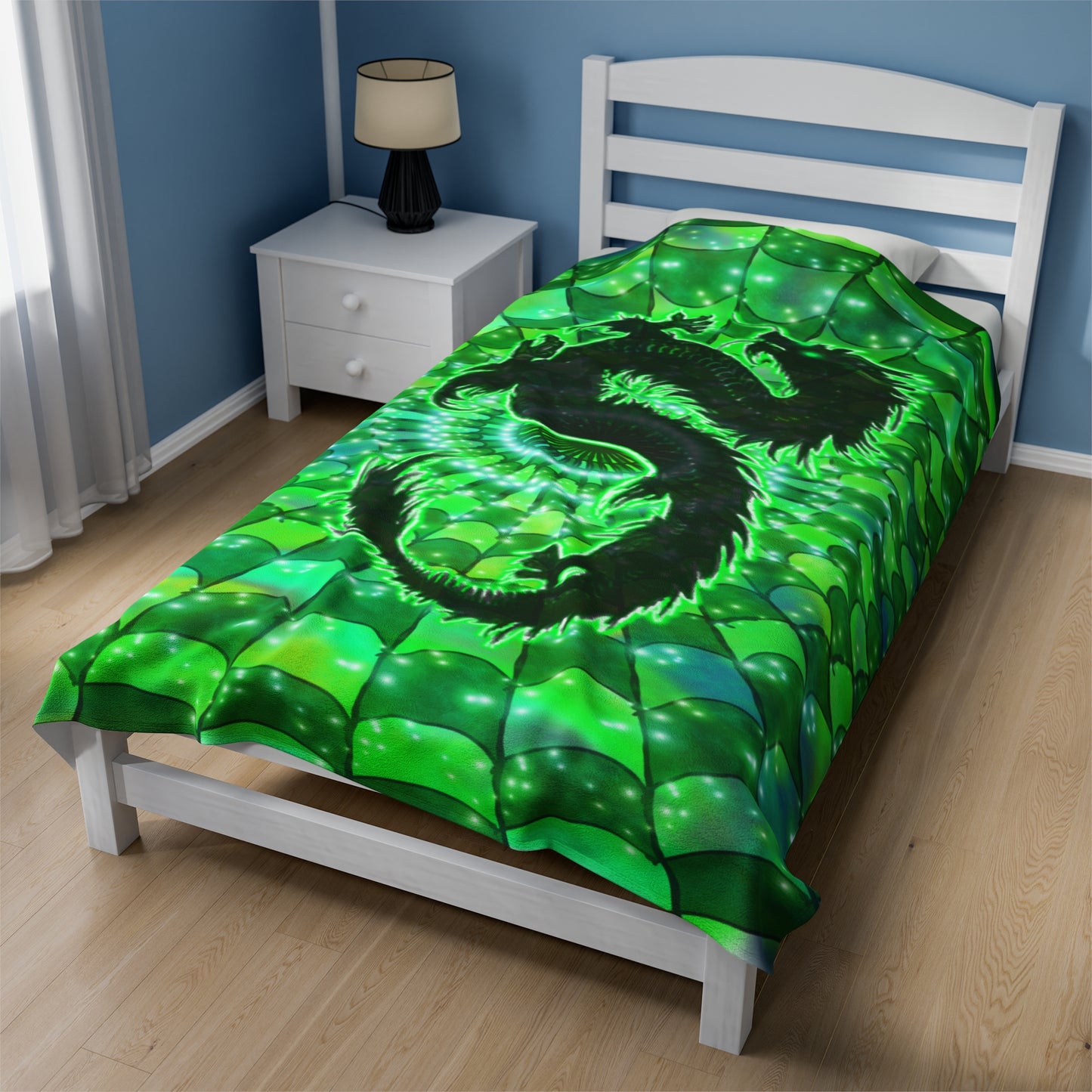Emerald Abundance Dragon Giant Velveteen Plush Blanket