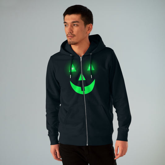 Men's Cultivator Pumpkin Glow Halloween Zip Hoodie