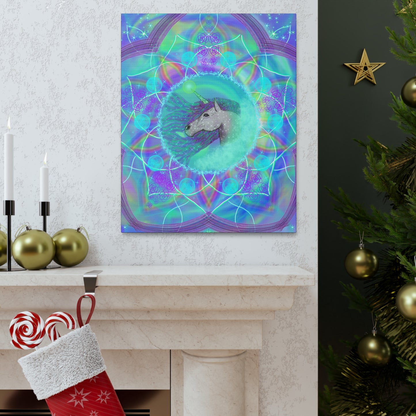 Mystic Unicorn, Canvas Art, Canvas Print, Original Art, Unique Gifts, Unicorn Lover Gift