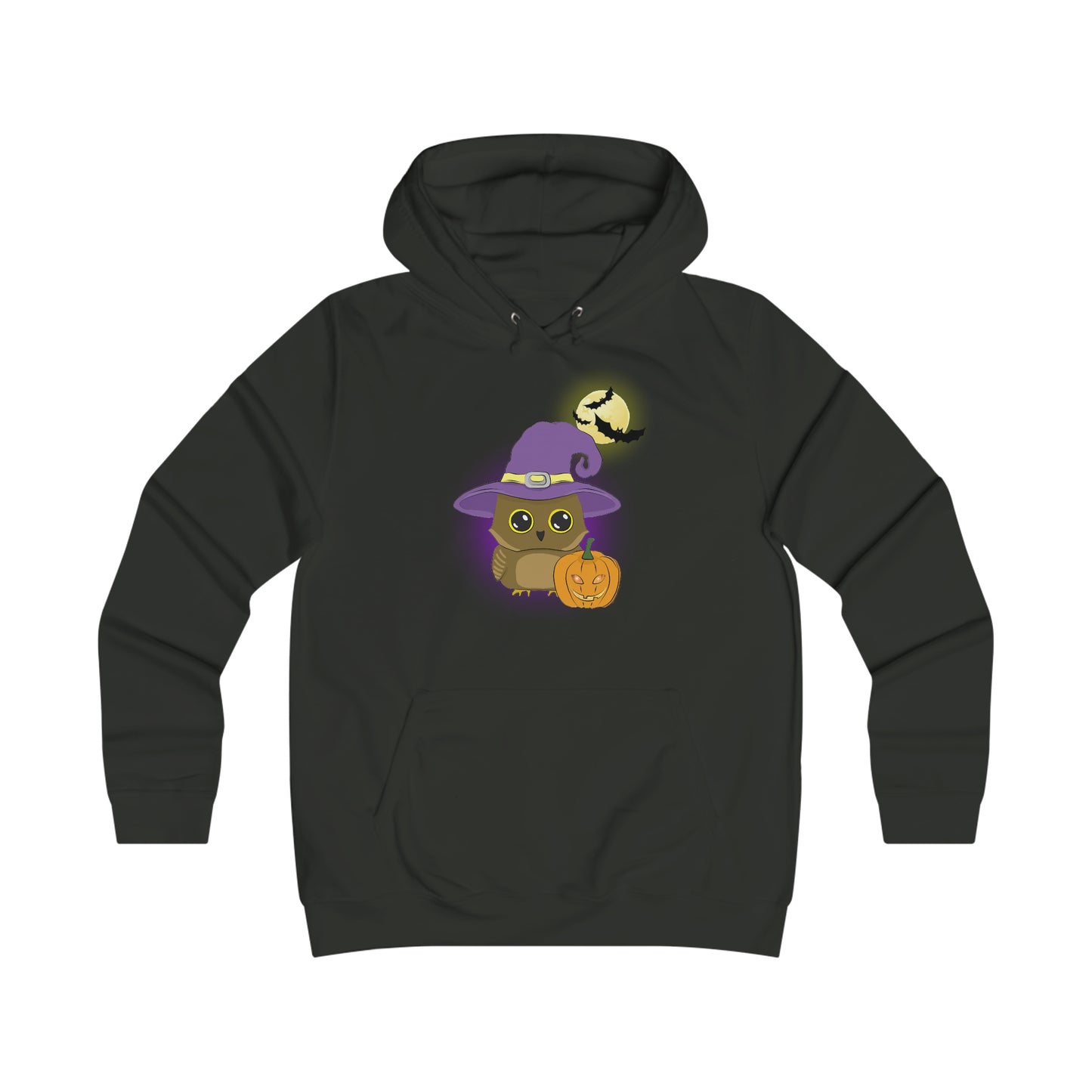 Girlie College Hoodie Cute Witchy Owl Warm Halloween Hoodie