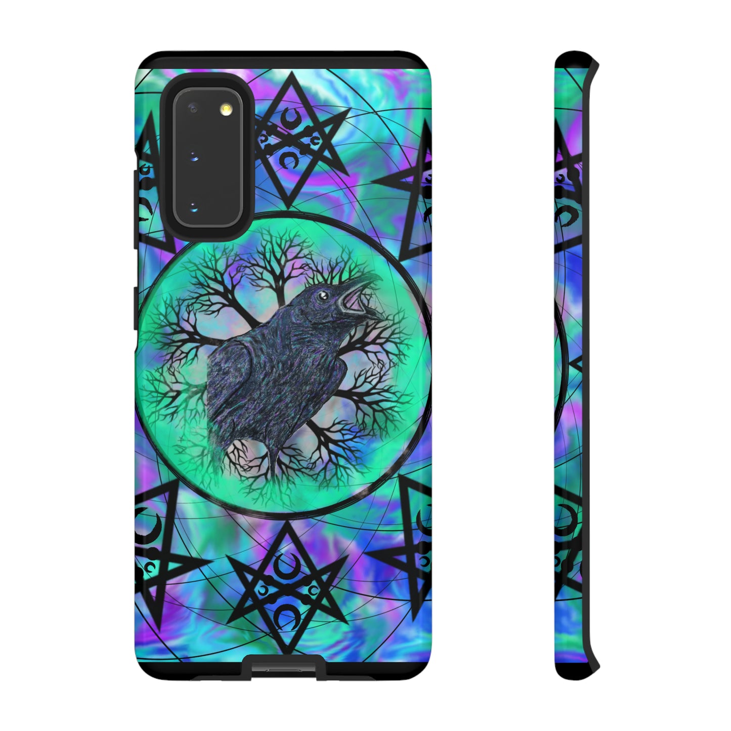 Raven Medicine Totem Protective Phone Case, Samsung, iPhone, Pixel, all sizes