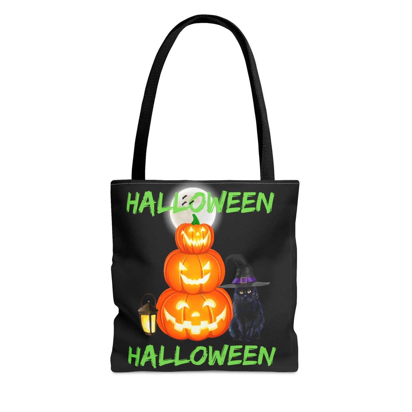 Halloween Pumpkins And Black Cat, Halloween Candy Tote Bag