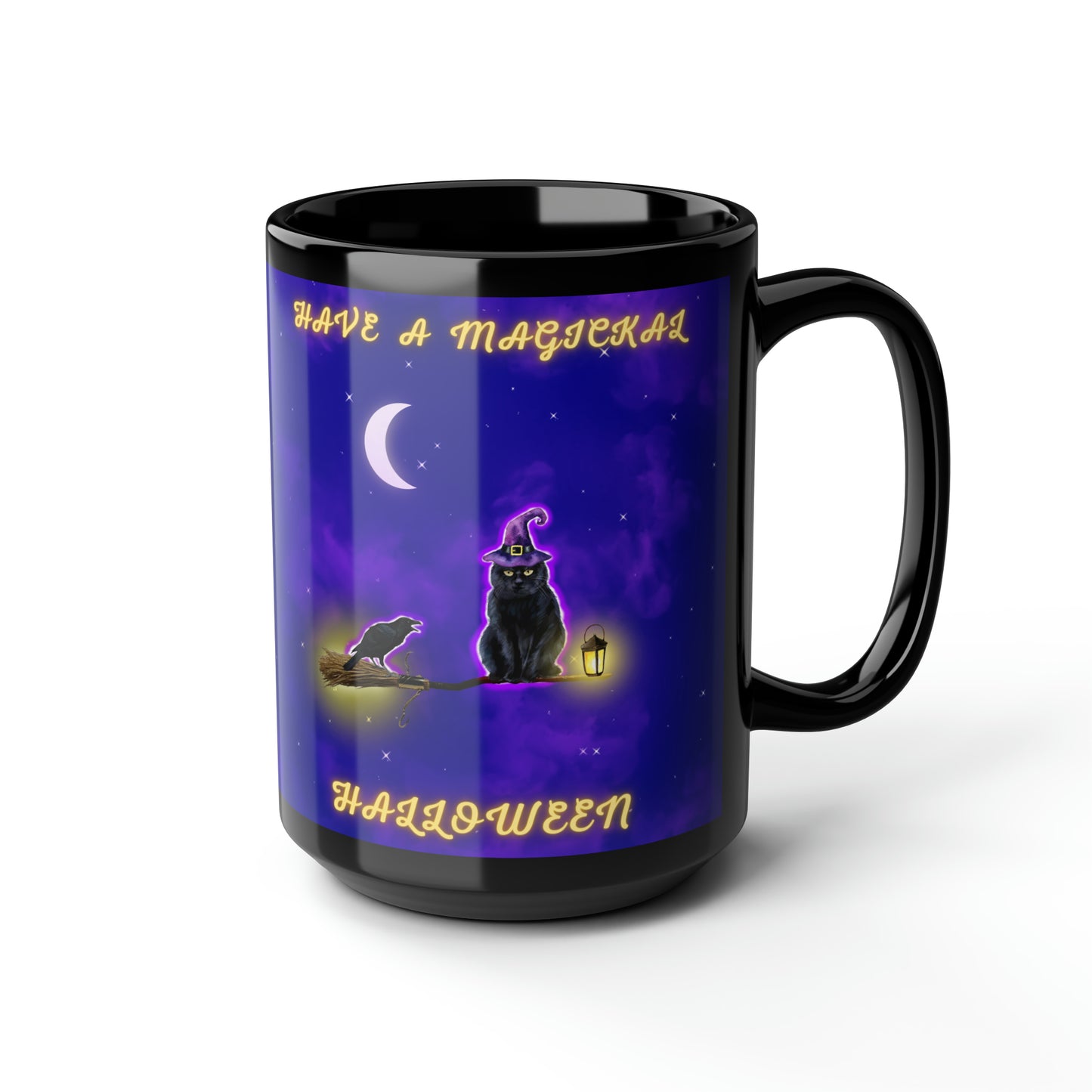 Have a Magickal Halloween Black Halloween Mug, 15oz