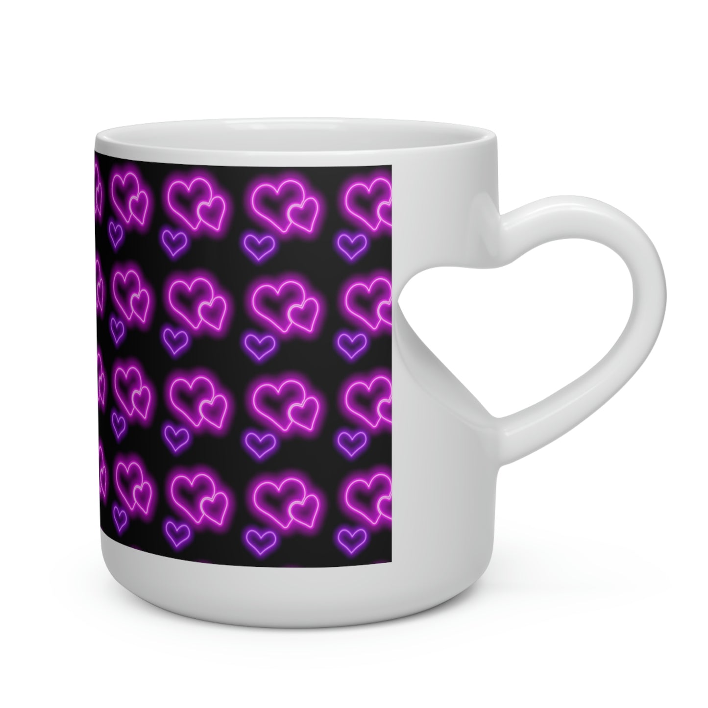Heart Shape Mug With Glowing Hearts, Valentines Day Gift