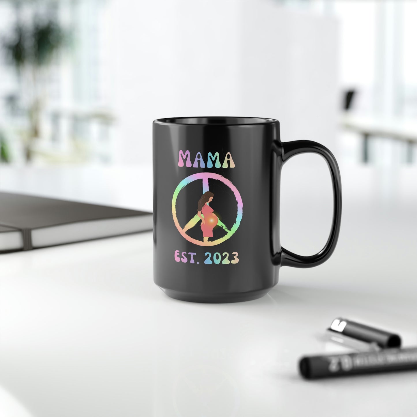 Mama Est. 2023, 15oz, Ceramic Mug, Mother's Day Gift Ideas, New Mom Gift