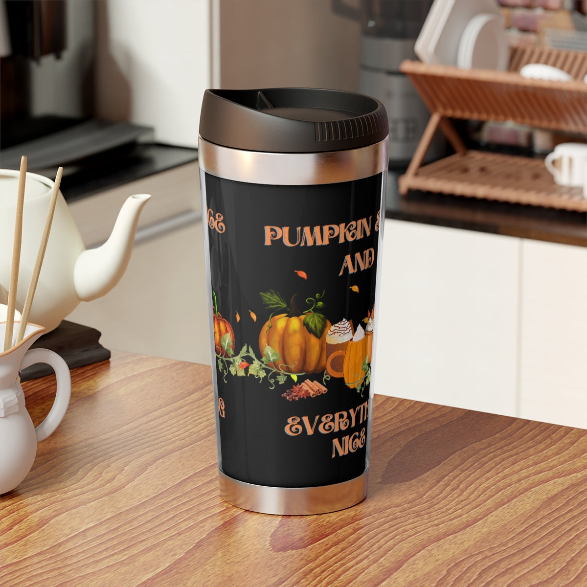 Pumpkin Spice and Everything Nice Halloween Travel Mug with Insert