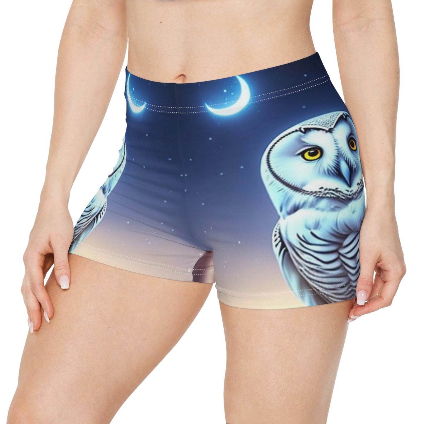Dreamy Snowy Owl, Summer shorts, Womens