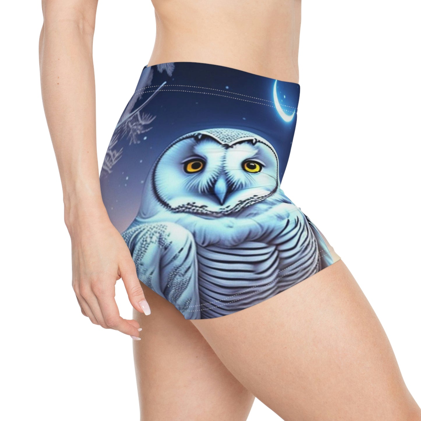 Dreamy Snowy Owl, Summer shorts, Womens