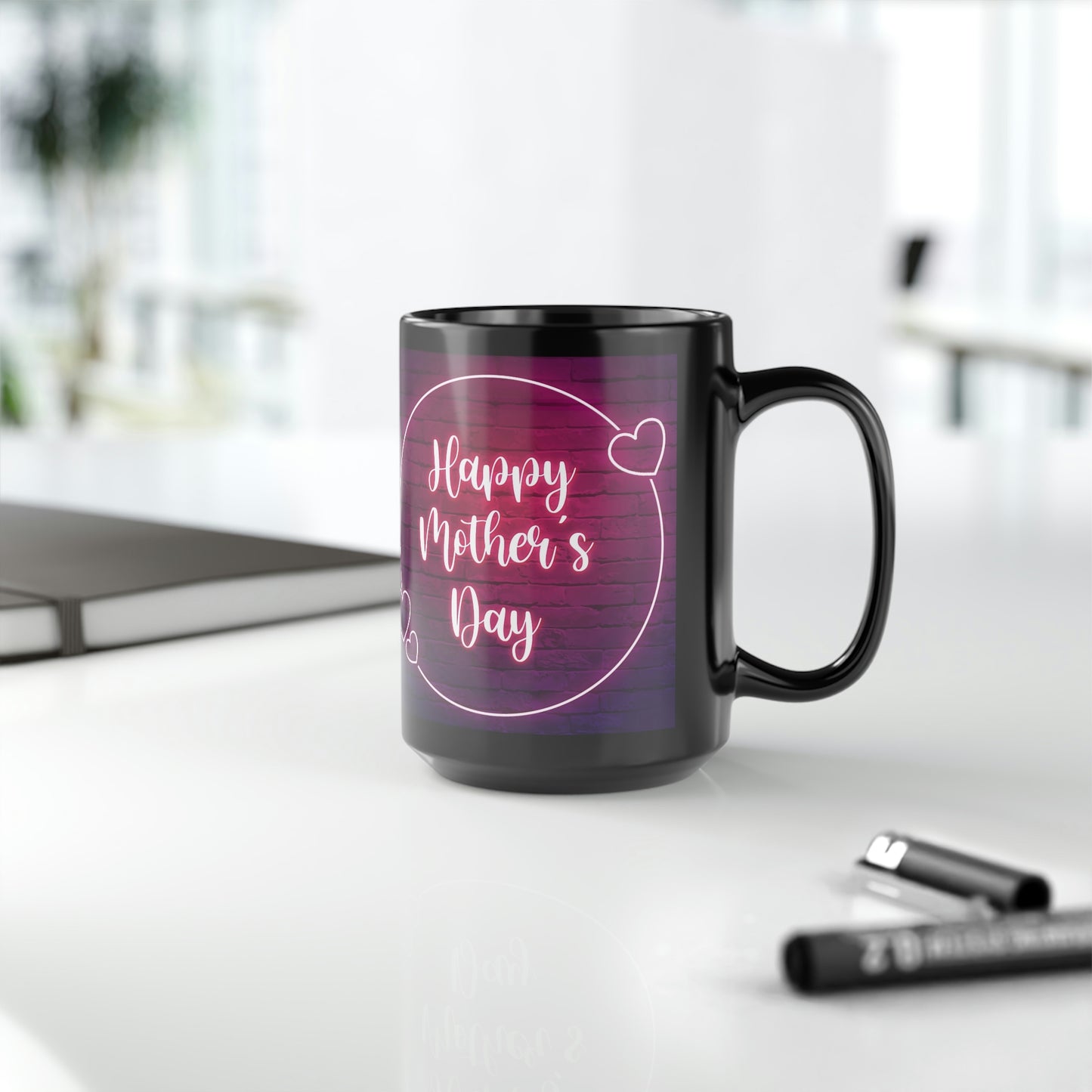 Happy Mothers Day, Black Mug, 15oz, Mothers Day Gift