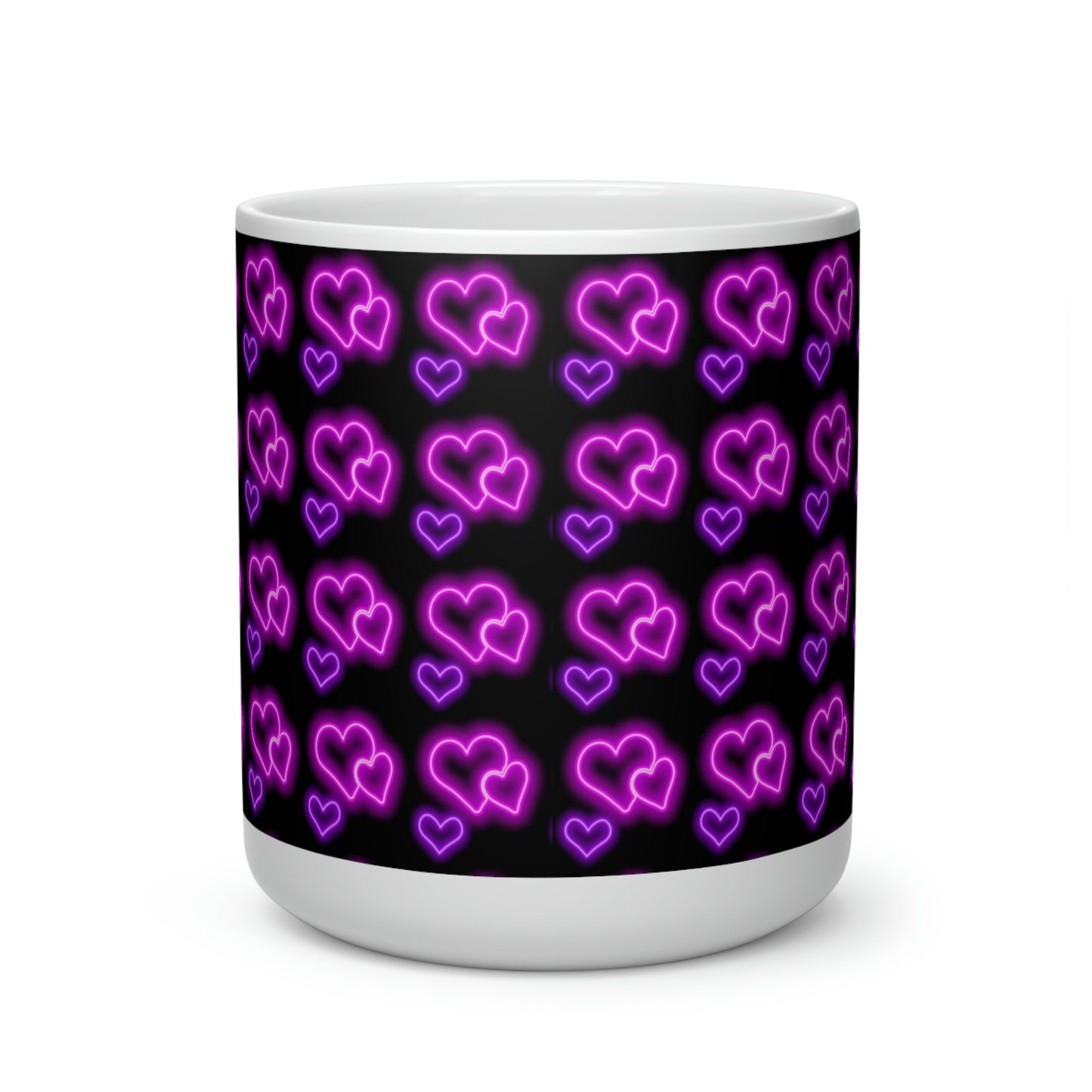 Heart Shape Mug With Glowing Hearts, Valentines Day Gift
