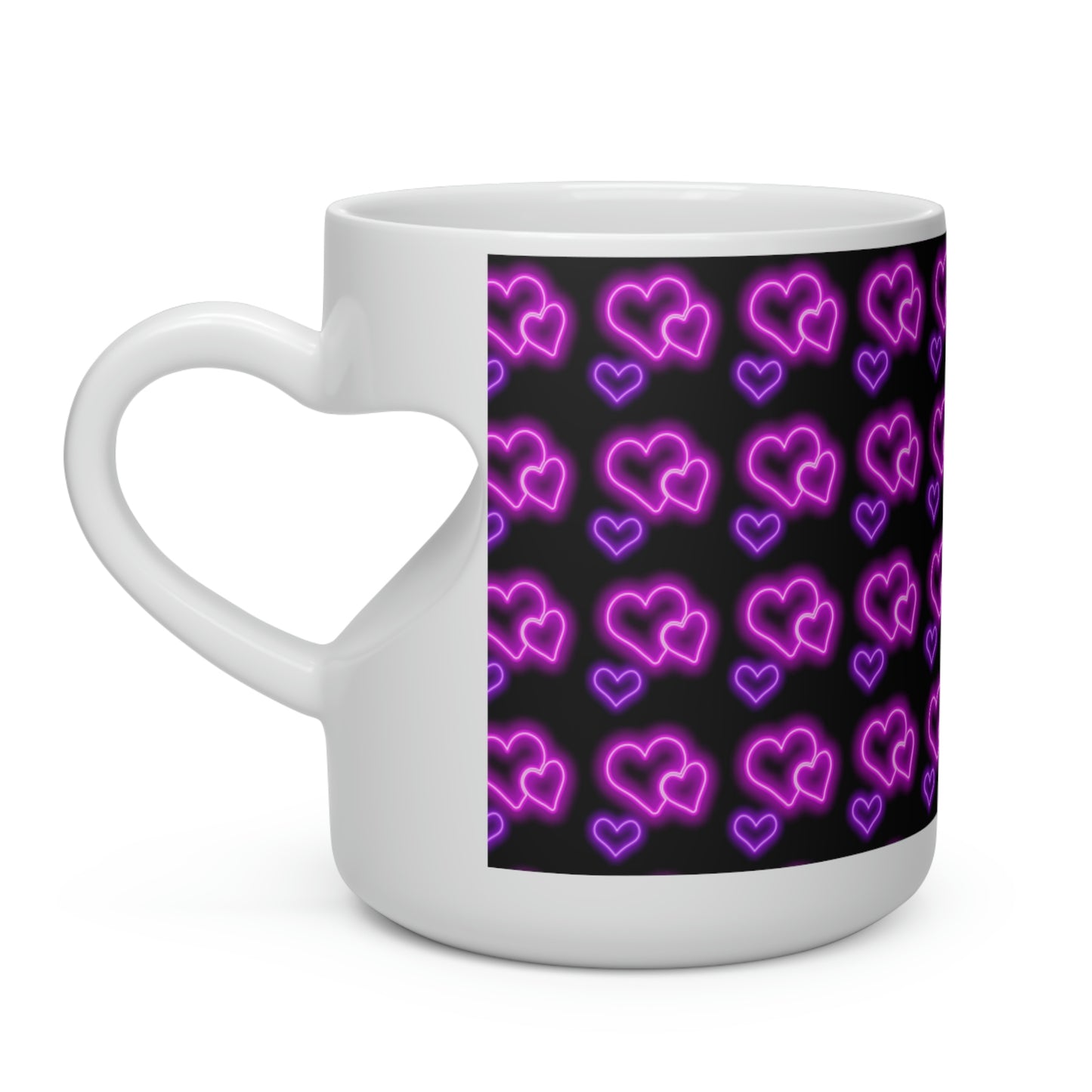 Heart Shape Mug With Glowing Hearts, Valentines Day Gift