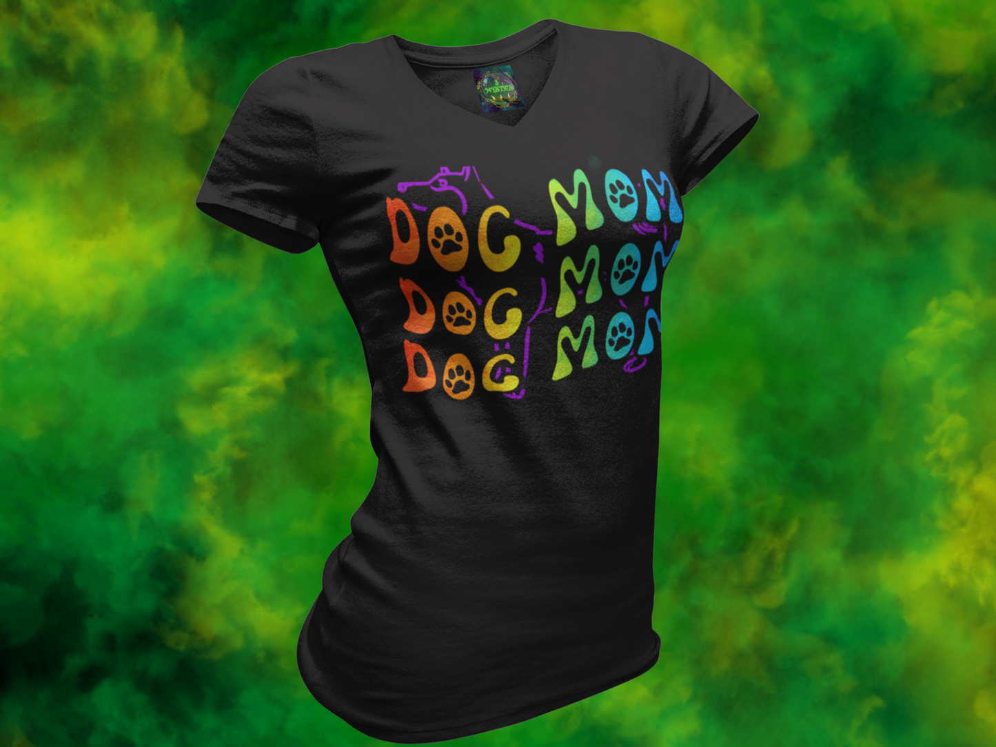 Dog Mom Women's Jersey Short Sleeve Deep V-Neck Tee