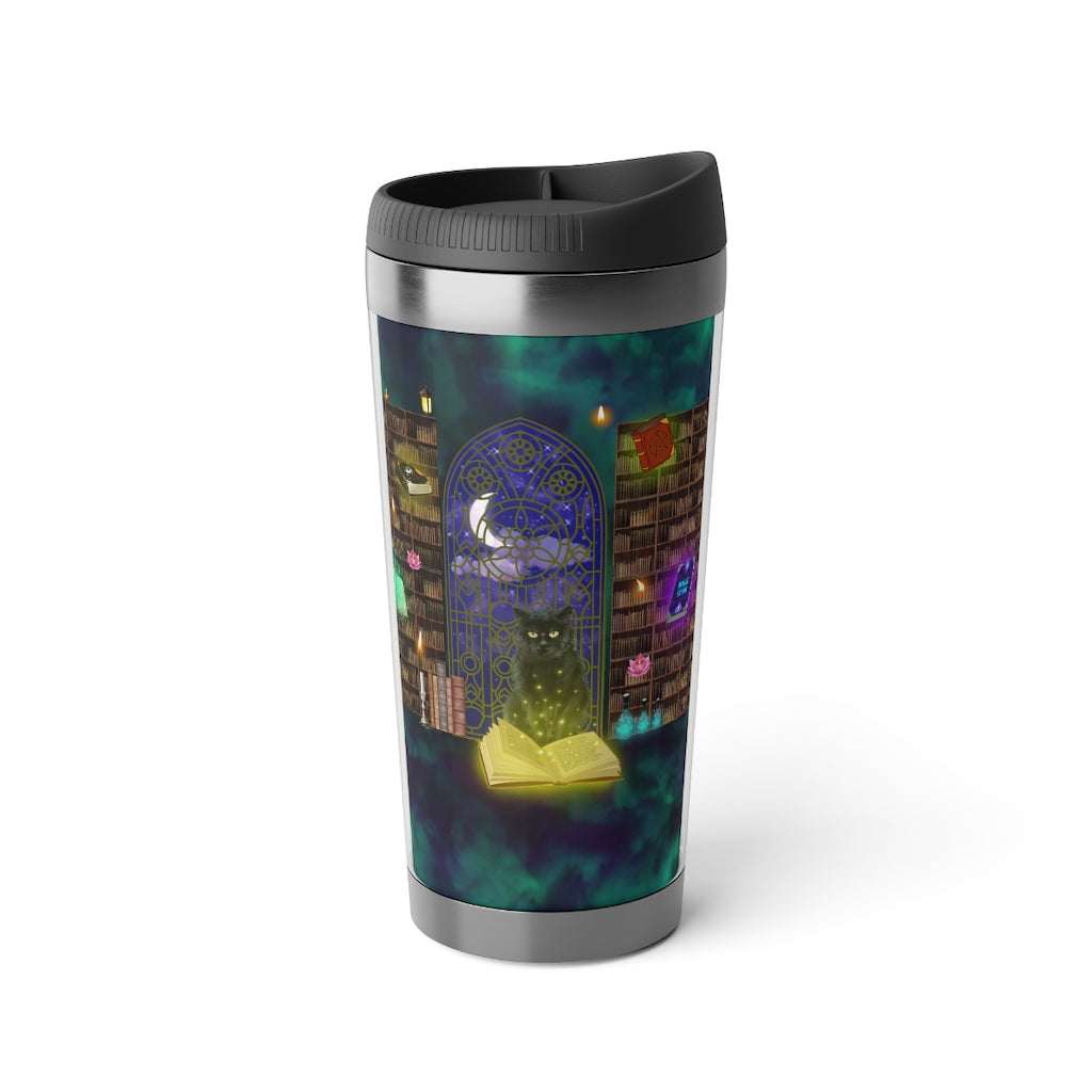 Mystic Cat Halloween Travel Mug with Insert