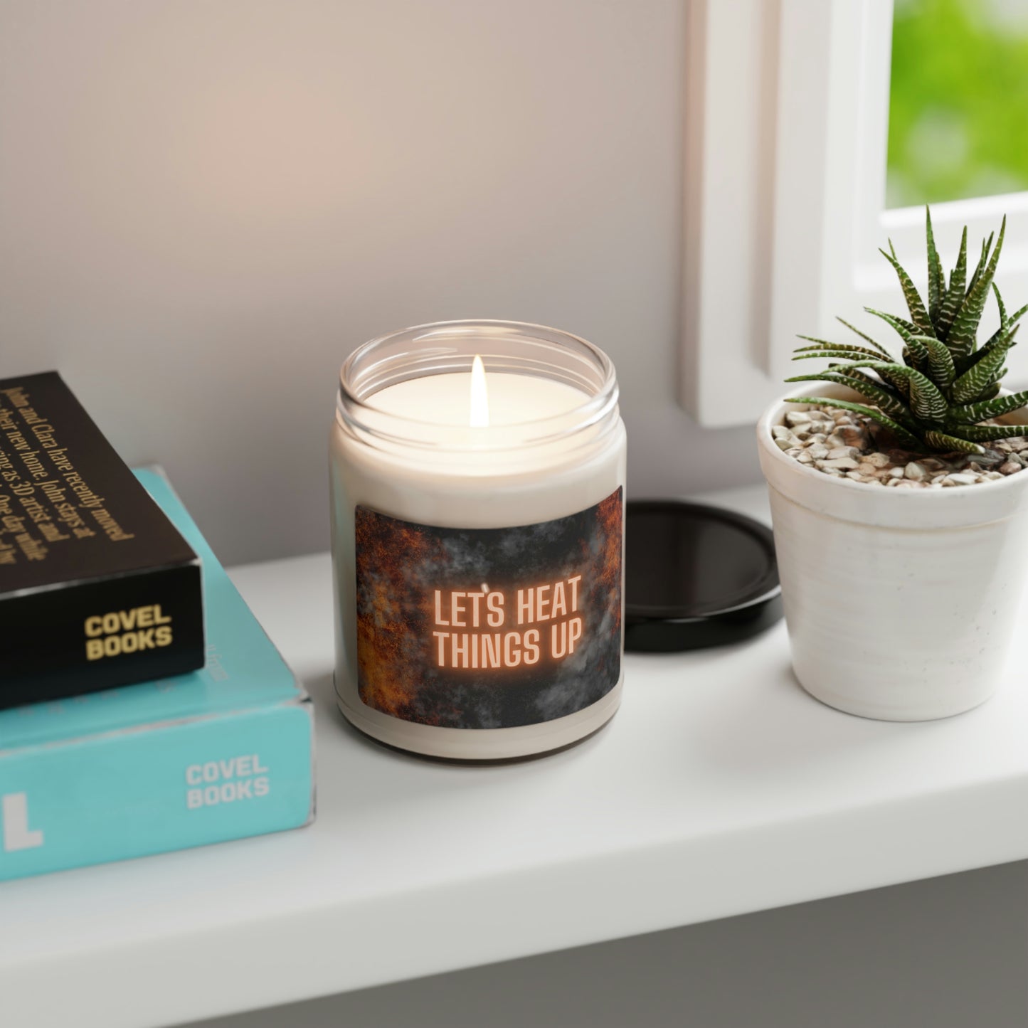 Lets Heat Things Up, Scented Soy Candle, 9oz, Candle Pun, Valentines Day Gift