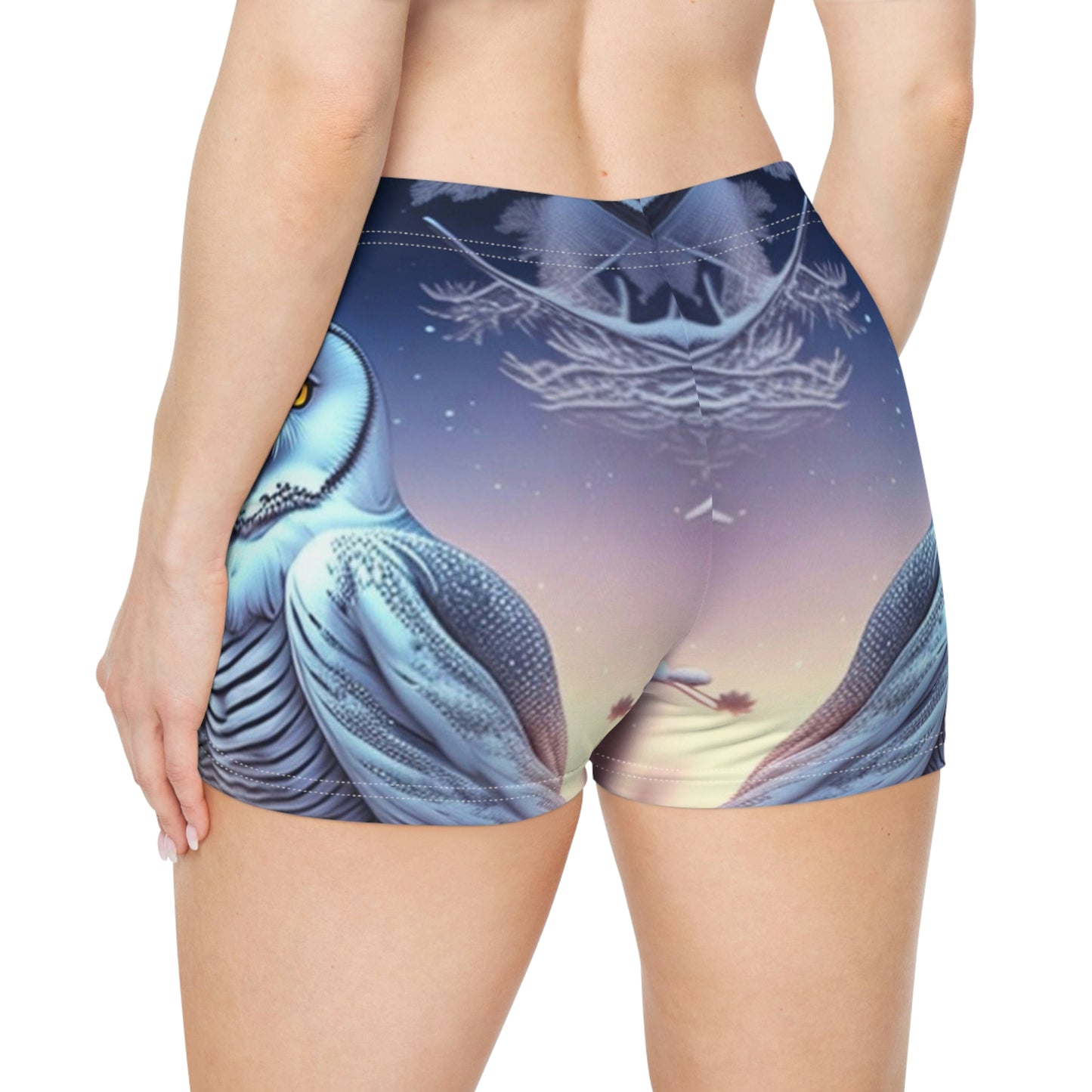 Dreamy Snowy Owl, Summer shorts, Womens