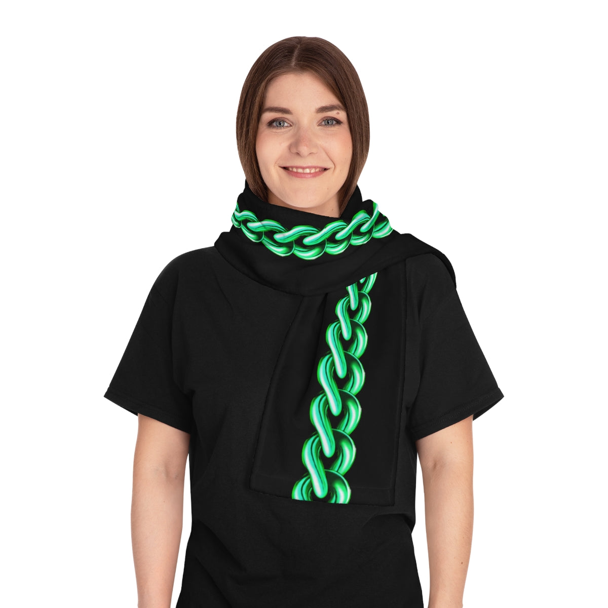 Green Chain Winter Scarf