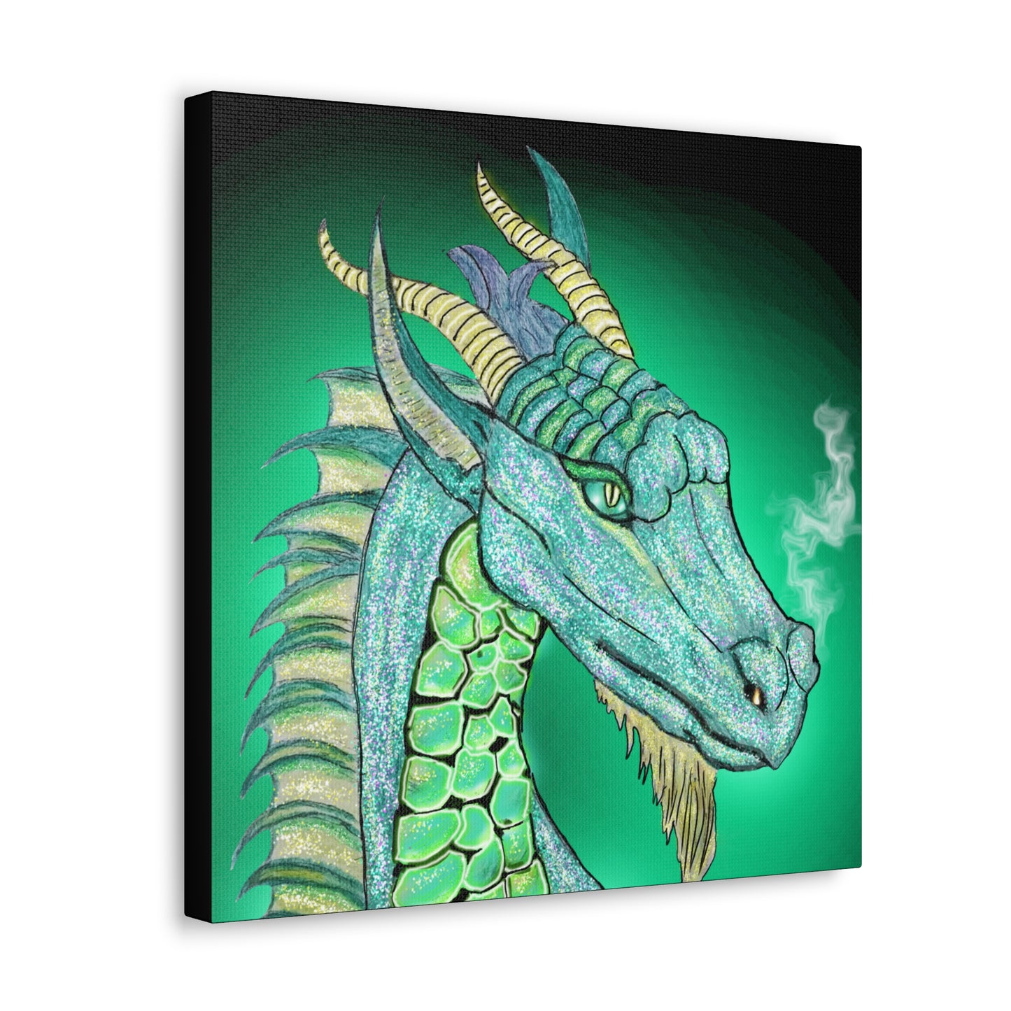 Mystic Dragon, Fantasy Art, Canvas Art, Dragon Lover Gift, Unique Gifts, Original Art