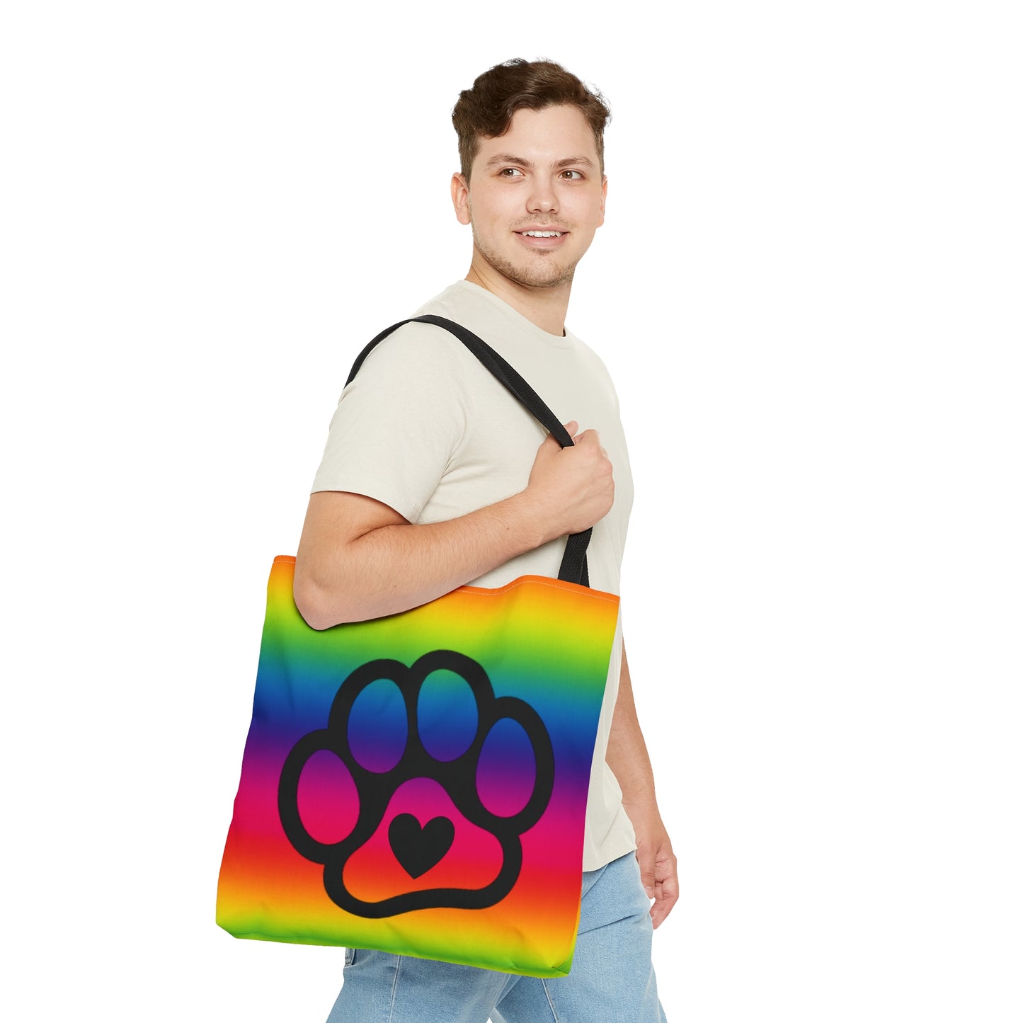 PRIDE Paw Print Tote Bag