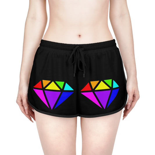 PRIDE Diamond Women's Relaxed Shorts Black