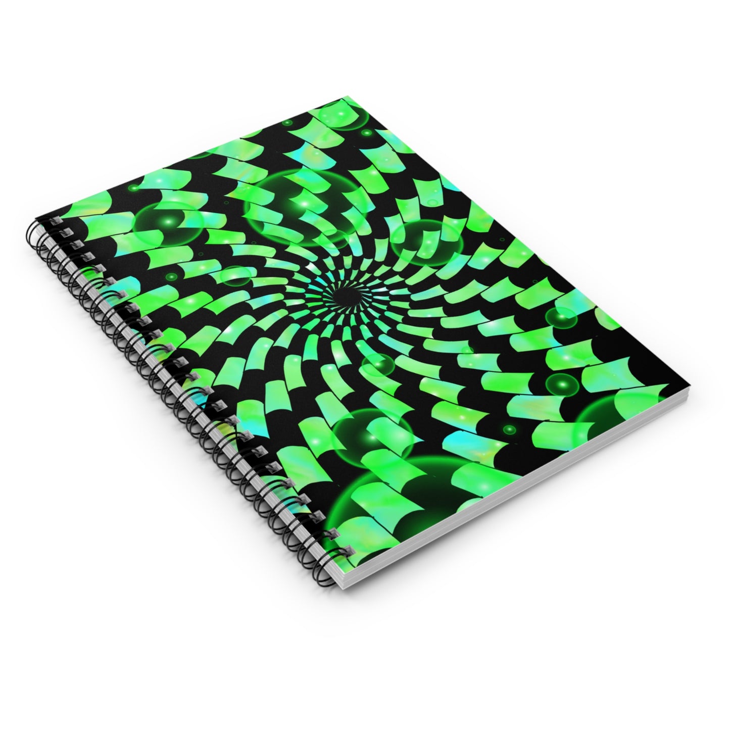 Emerald Vortex Spiral Notebook - Ruled Line