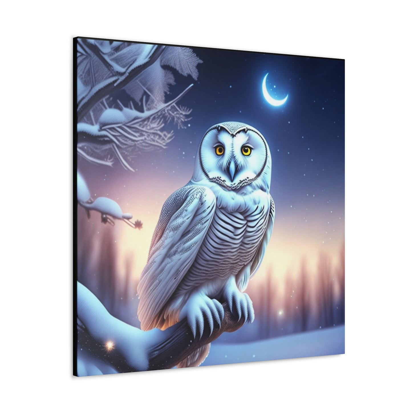 Dreamy Snowy Owl , Canvas Art, Canvas Print, Wall Decor, Original Art, Unique Gifts