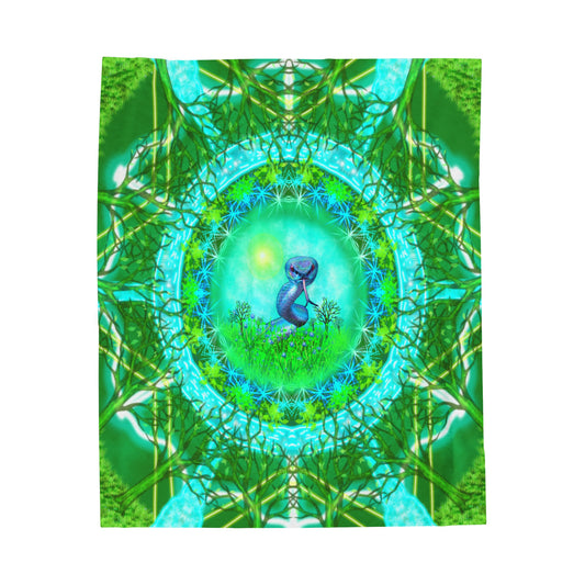 Snake Medicine Mandala Velveteen Plush Blanket