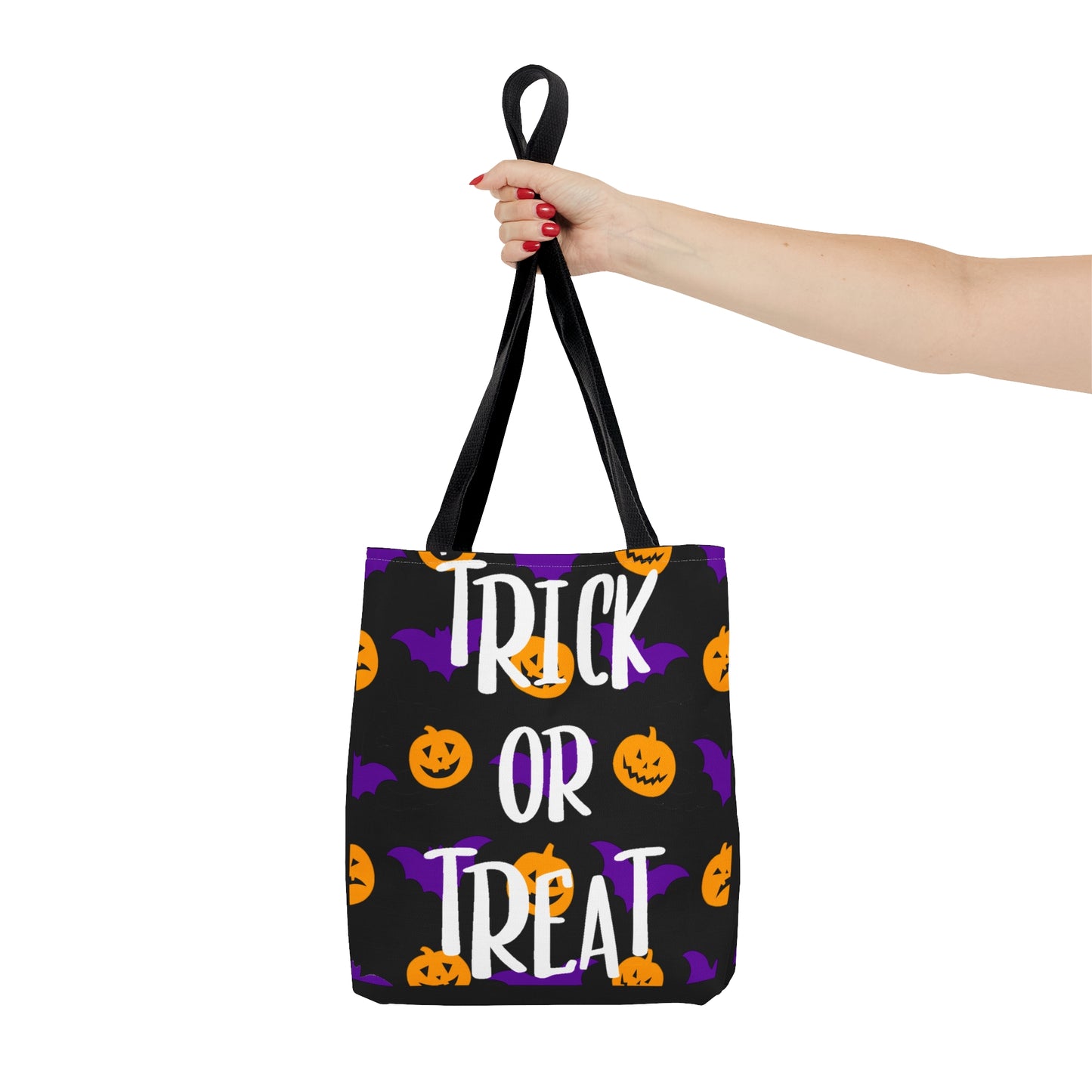 Trick Or Treat Pumpkins and Bats Halloween Candy Tote Bag