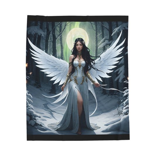 Winter Fae Goddess, Plush Blanket