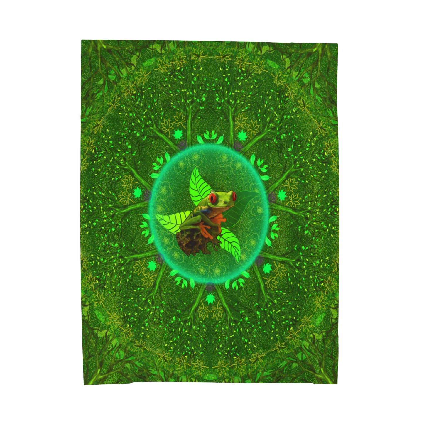 Frog Medicine Mandala Giant Velveteen Plush Blanket