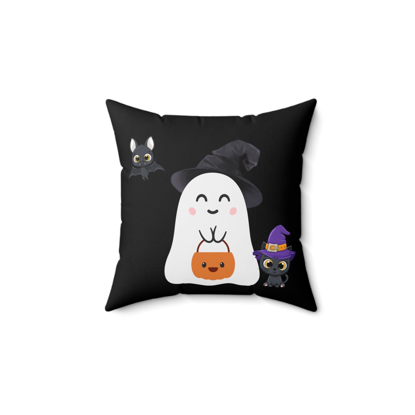 Cute Halloween Ghost Spun Polyester Square Pillow