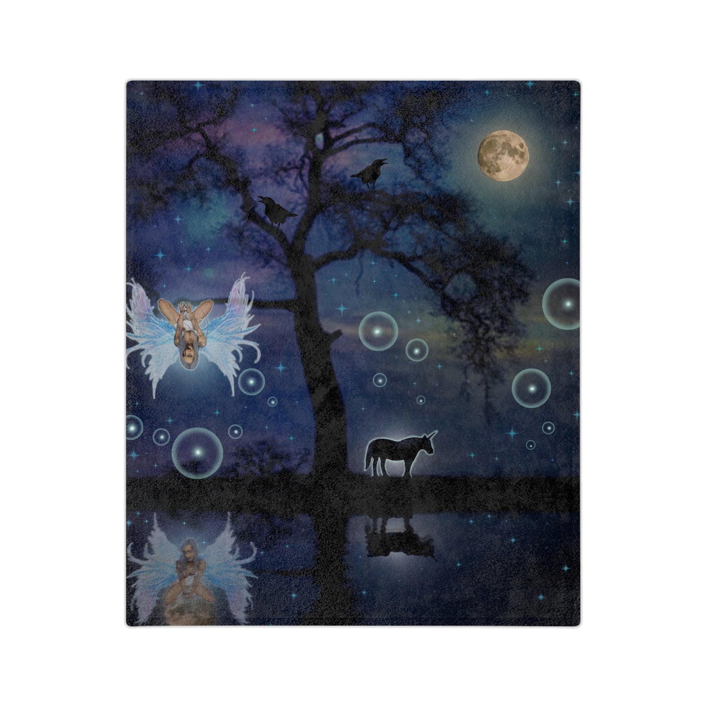 Mystic Moon Fairy Velveteen Minky Blanket