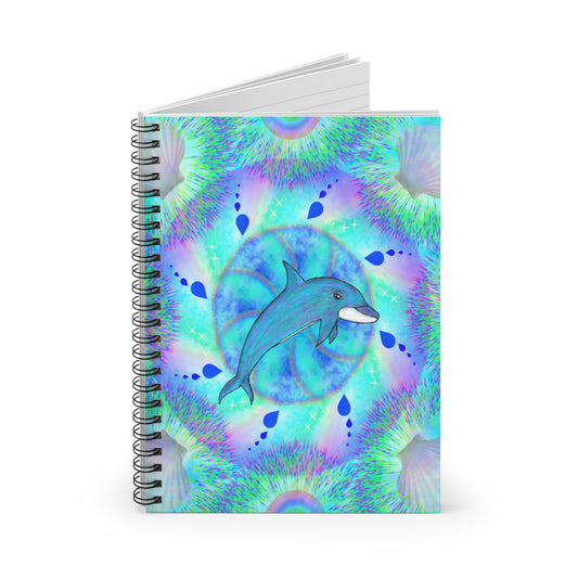 Mystic Dolphin Mandala Spiral Notebook - Ruled Line