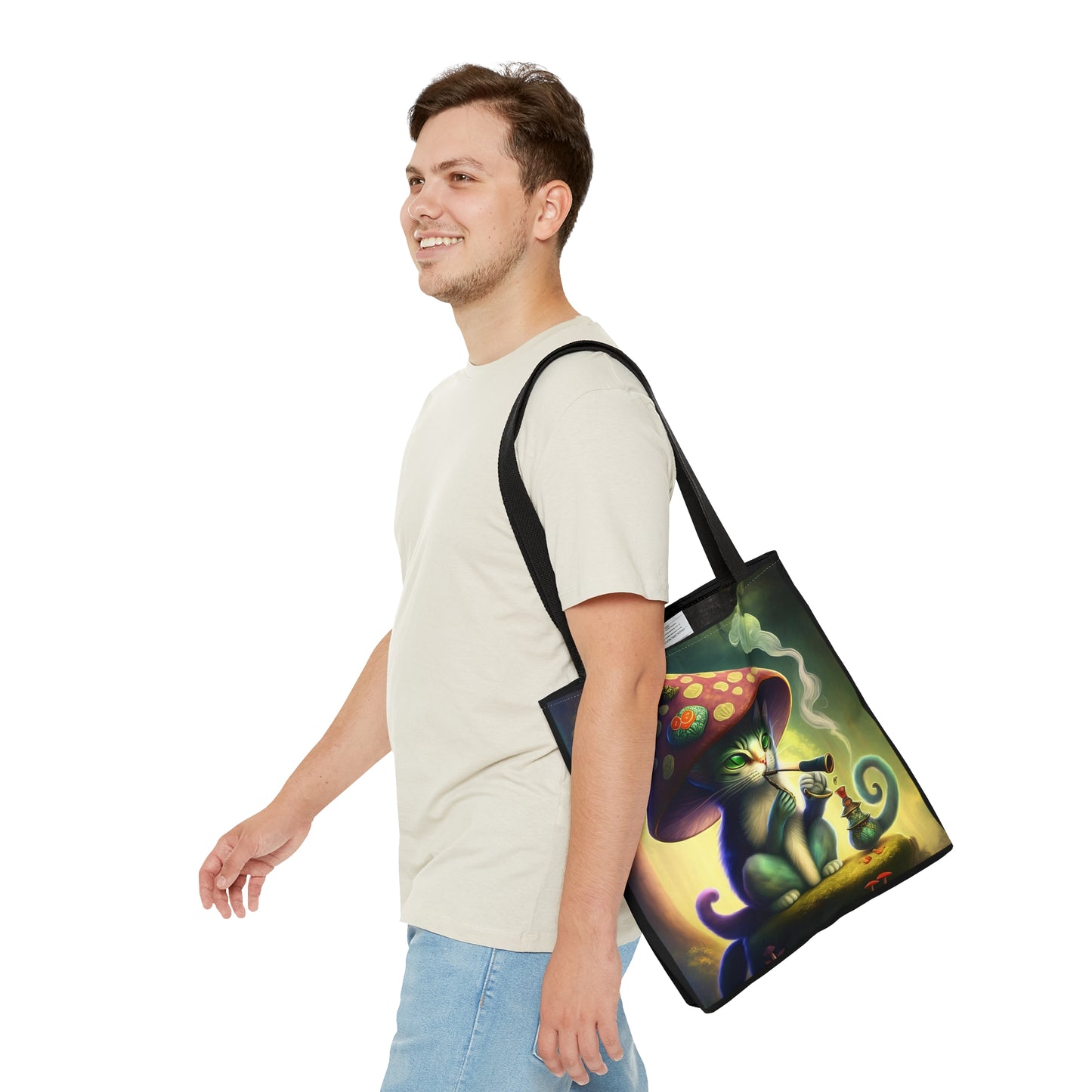 Fae Mushroom Cat,Tote Bag