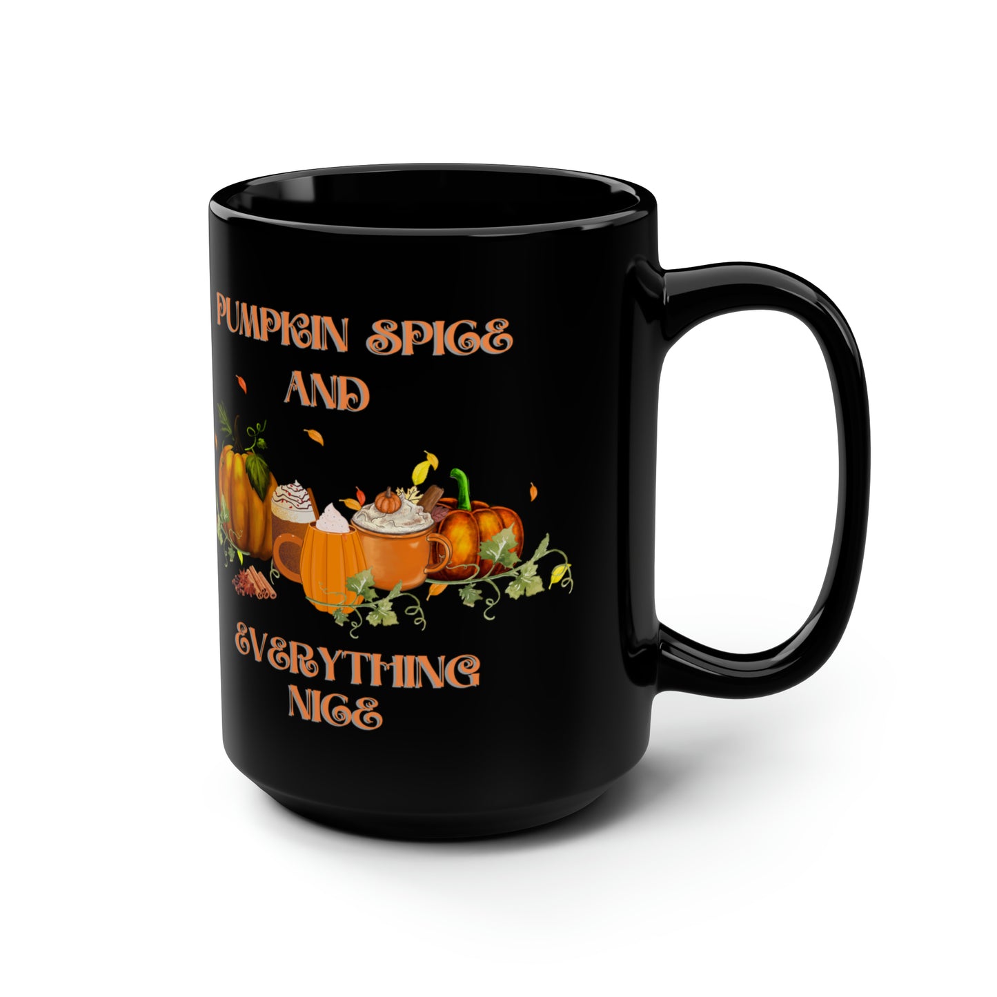 Pumpkin Spice and Everything Nice Black Halloween Mug, 15oz