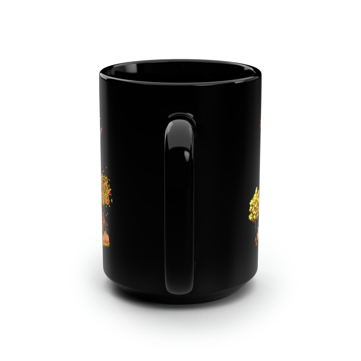 Foxy Fall Black Mug, 15oz