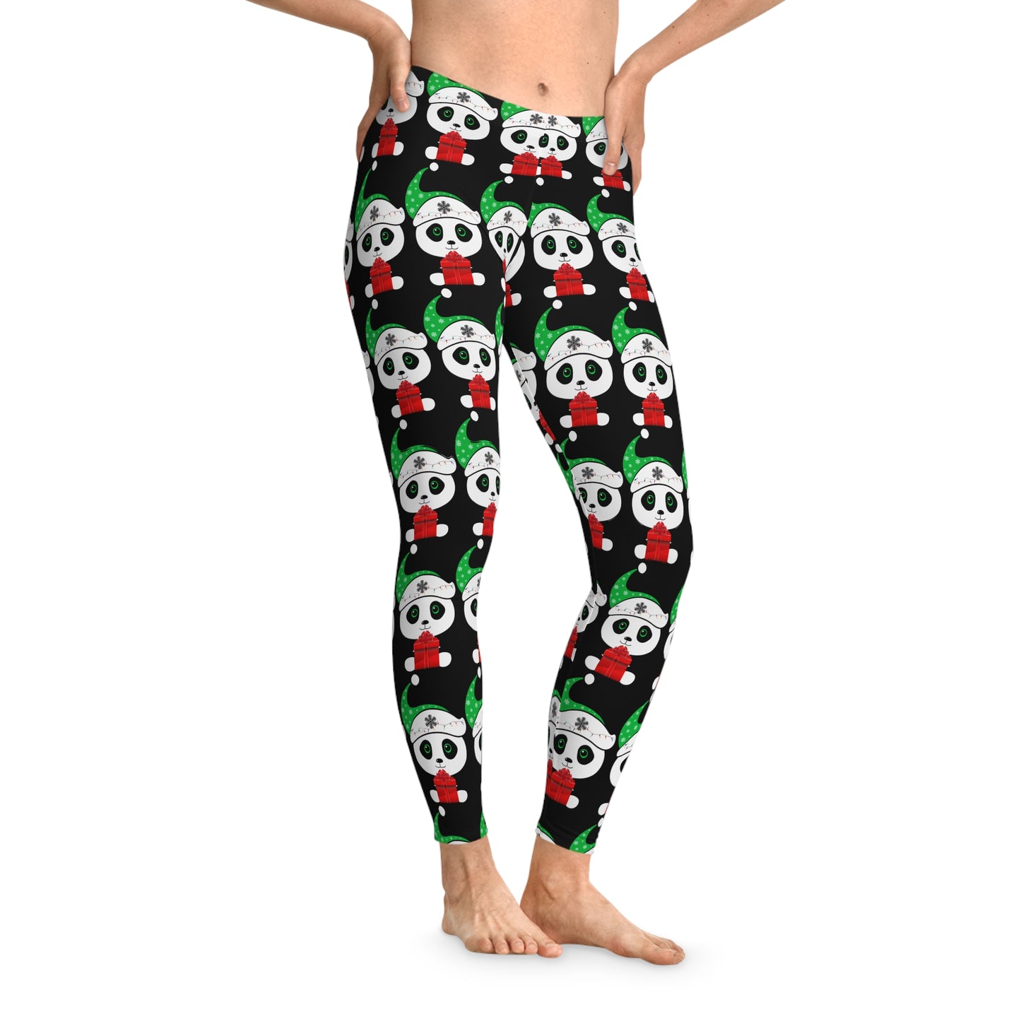 Christmas Panda Stretchy Leggings