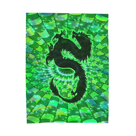 Emerald Abundance Dragon Giant Velveteen Plush Blanket