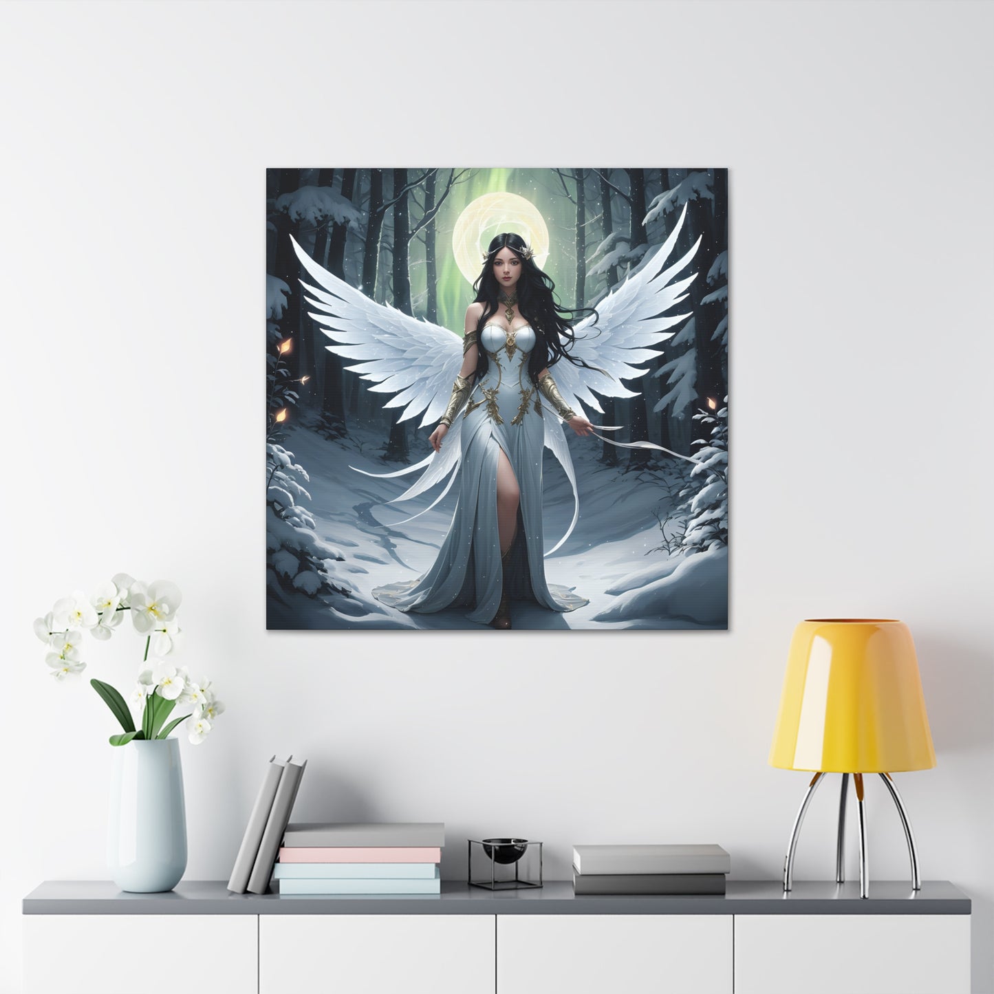 Winter Fae Goddess, Canvas Art, Canvas Print, Wall Decor, Original Art, Unique Gifts