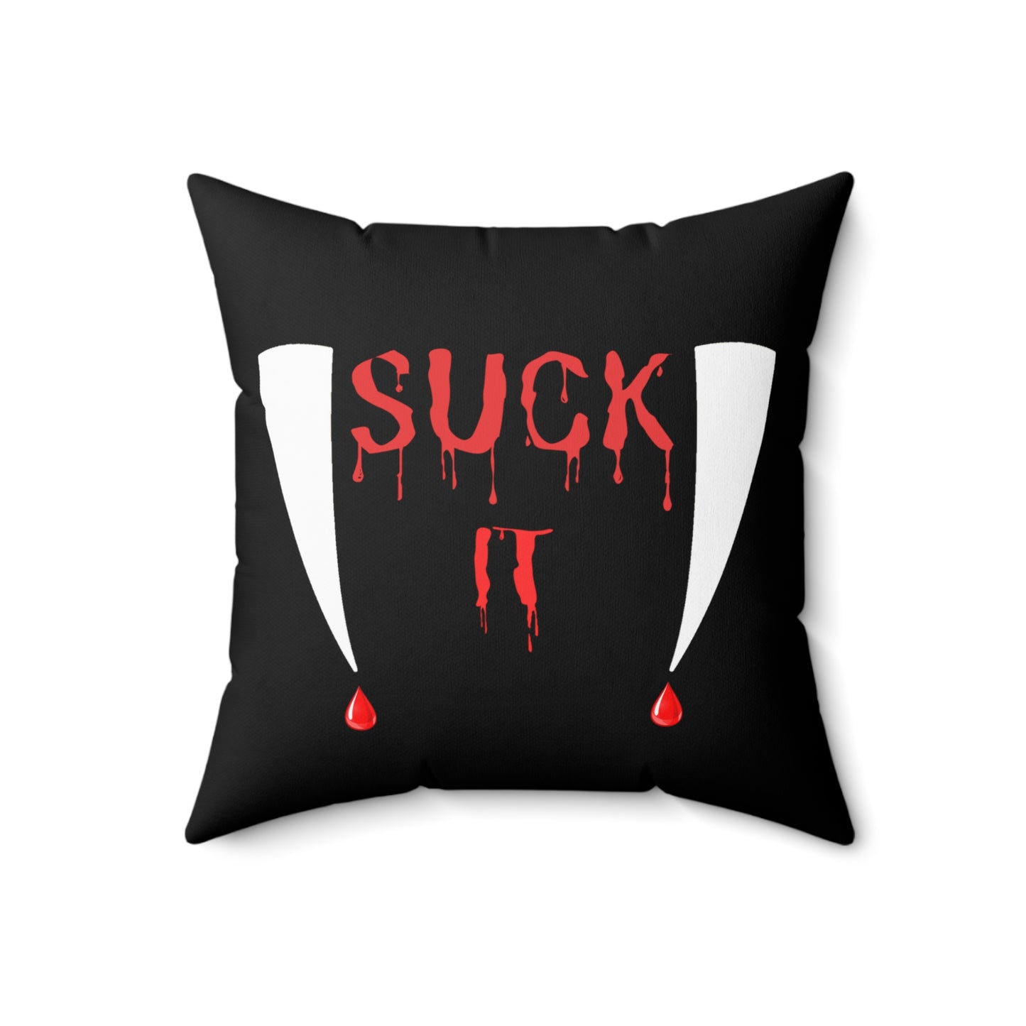Suck It, Vampire Fangs, Halloween, Spun Polyester Square Pillow