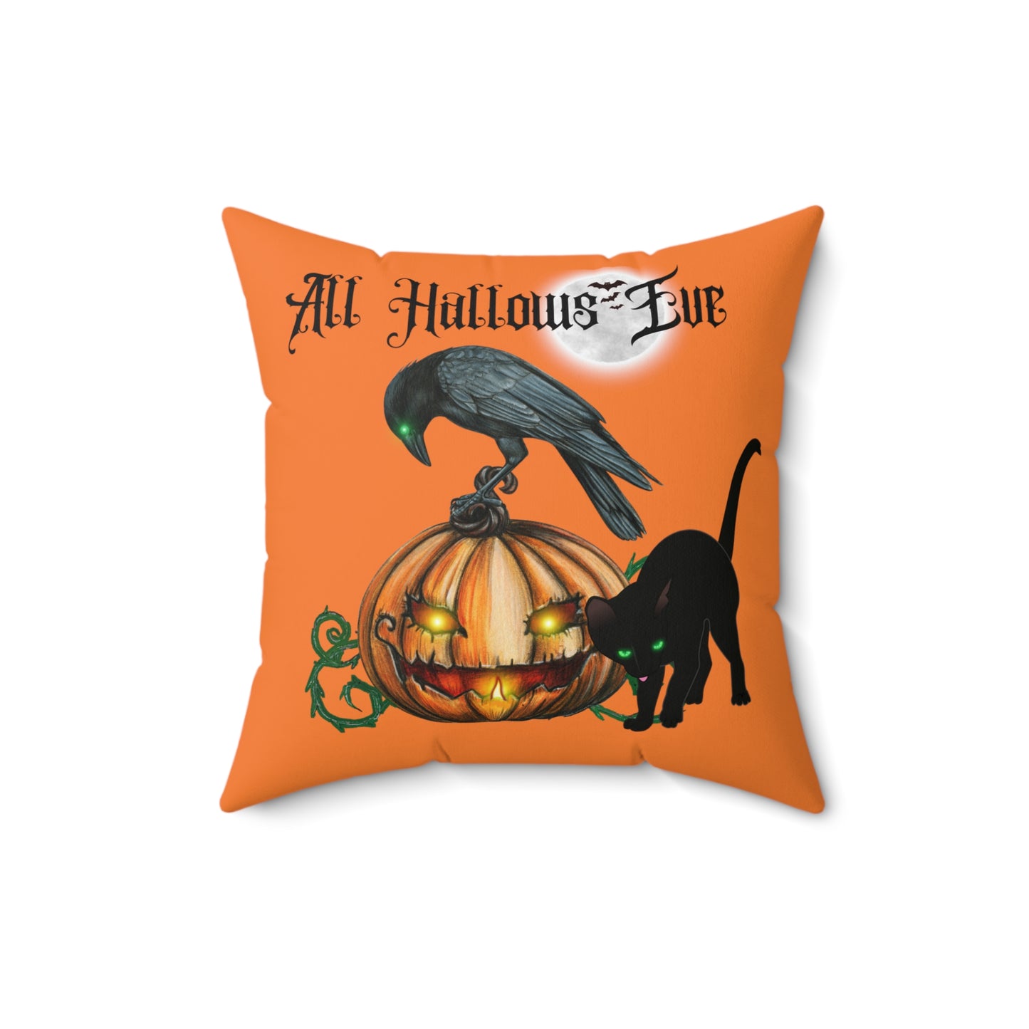 Halloween Pillow All Hallows Eve Spun Polyester Square Pillow