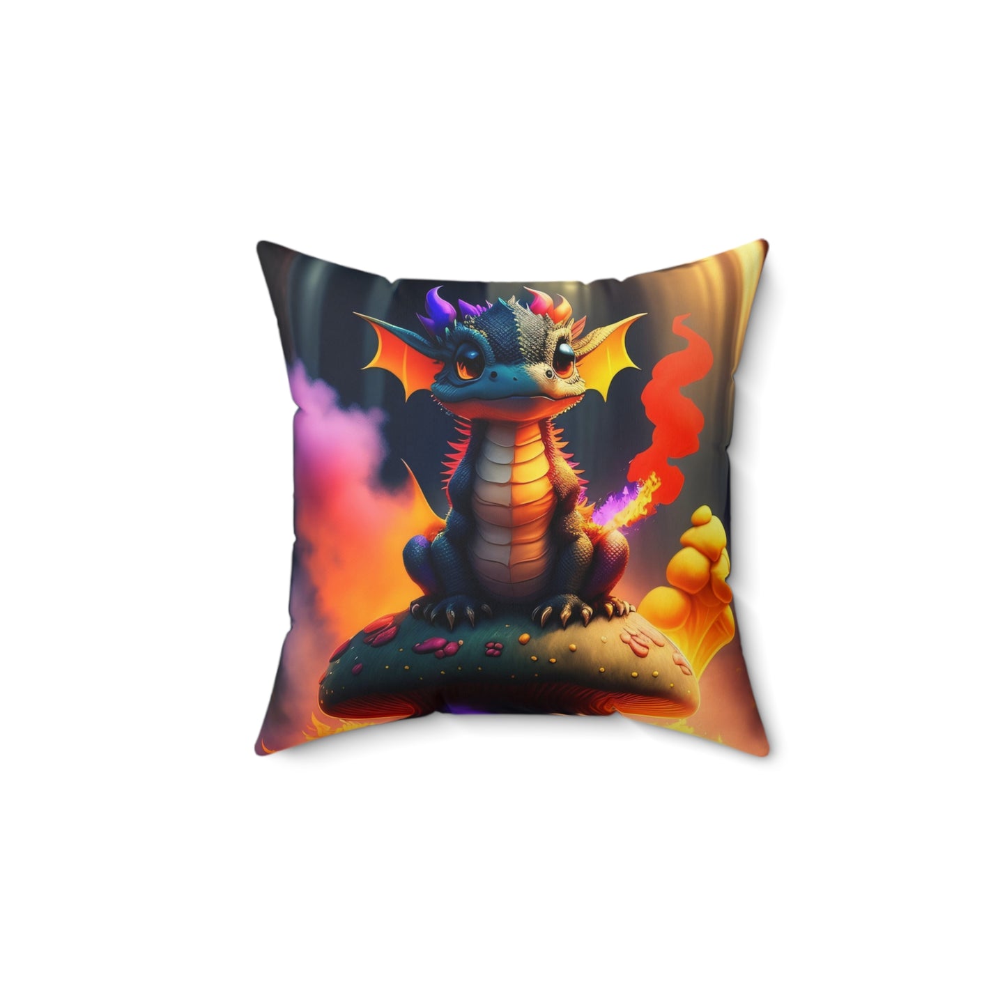 Baby Fire Dragon, Spun Polyester Square Pillow