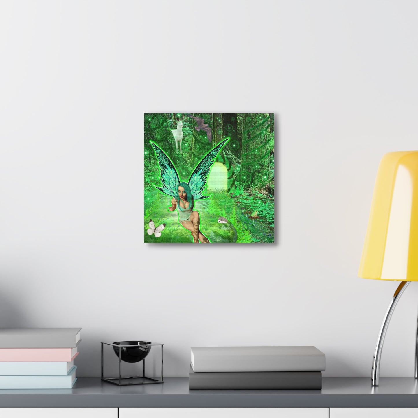 Mystic Forest Fairy Fantasy Art, Canvas Art, Wall Decor, Nature Lover Gift, Original Art, Unique Gift