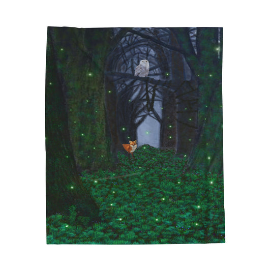 Mystic Forest Velveteen Plush Blanket