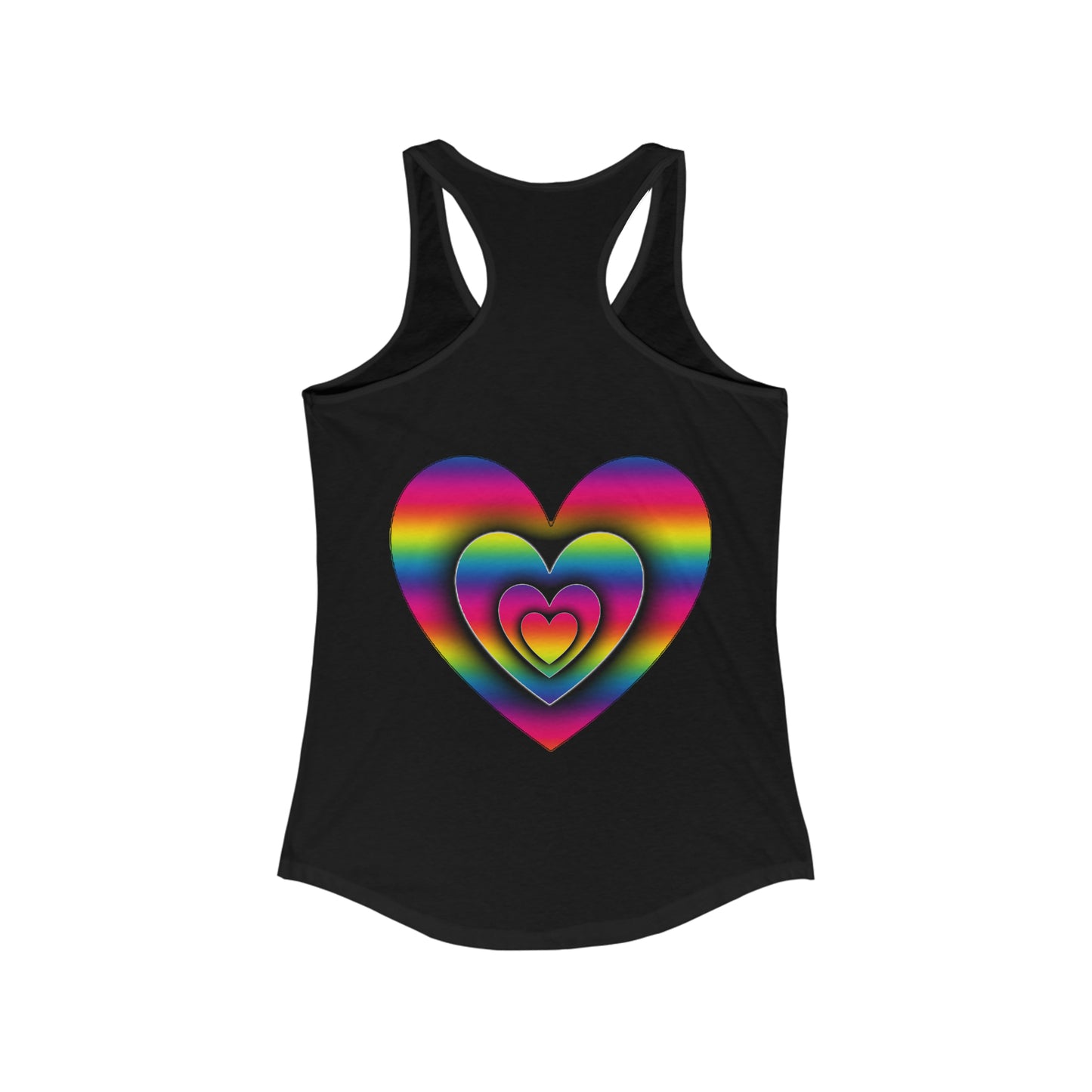 PRIDE 3D Heart Women's Ideal Racerback Tank