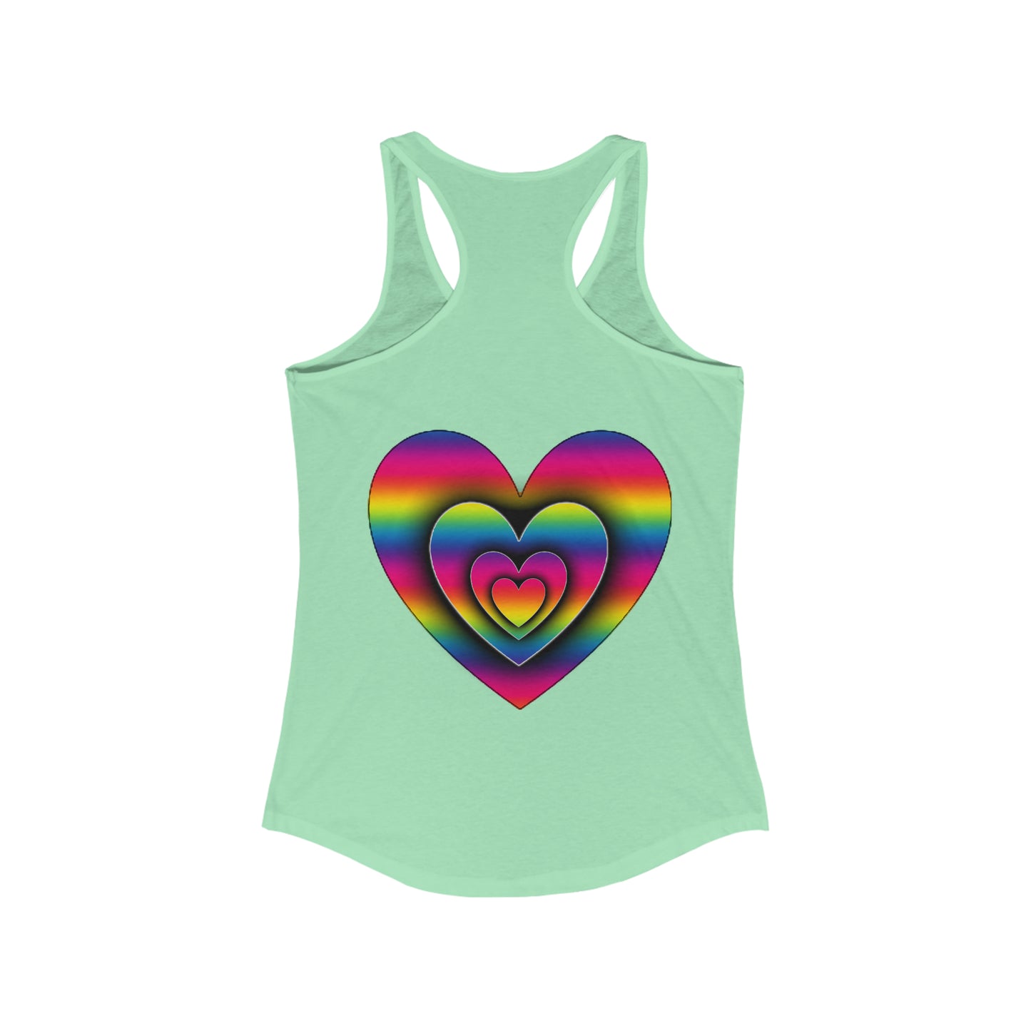 PRIDE 3D Heart Women's Ideal Racerback Tank