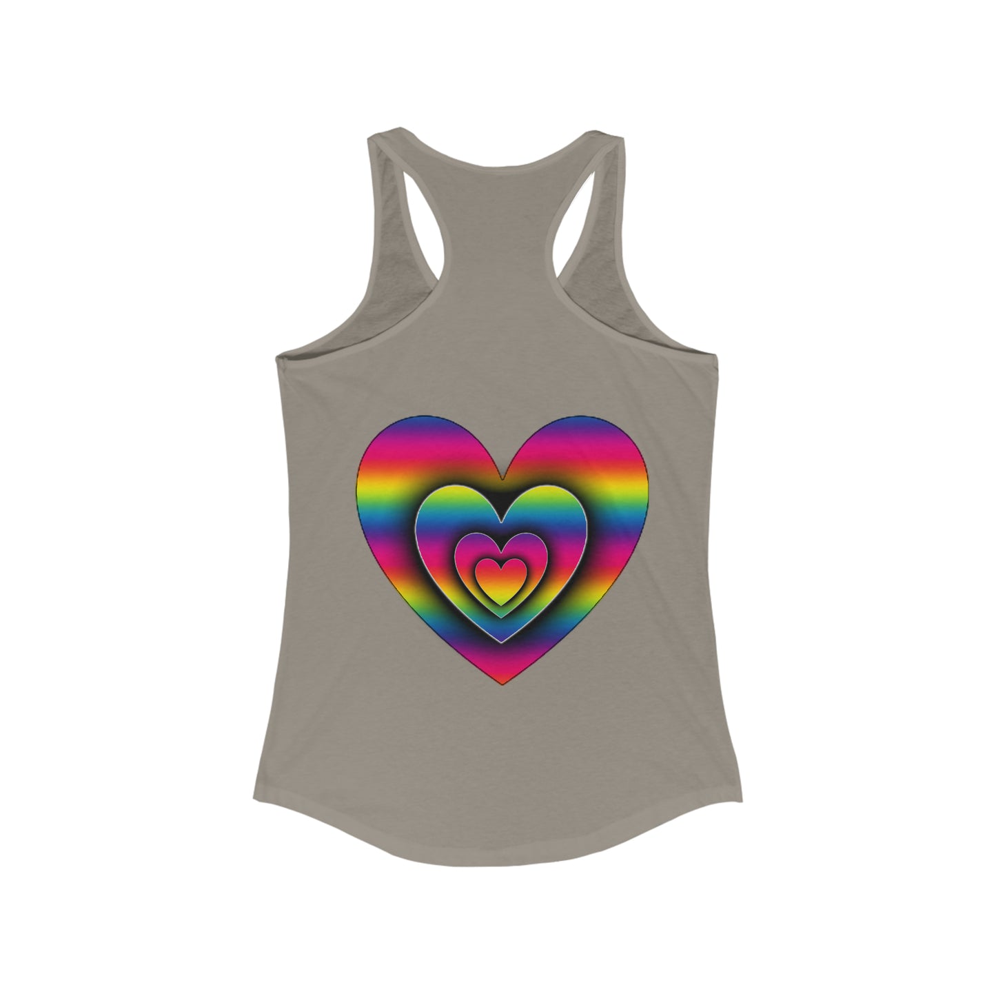 PRIDE 3D Heart Women's Ideal Racerback Tank