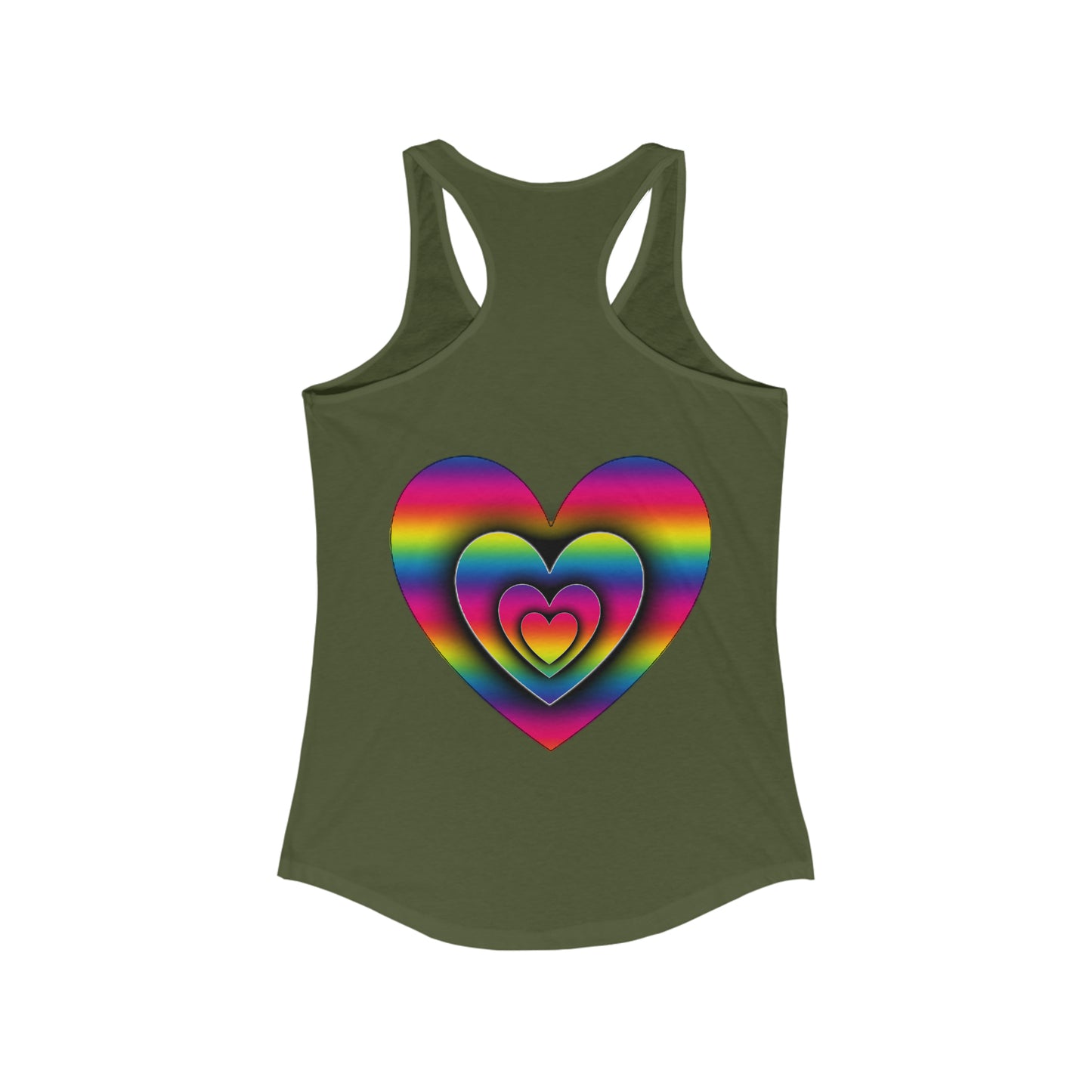 PRIDE 3D Heart Women's Ideal Racerback Tank