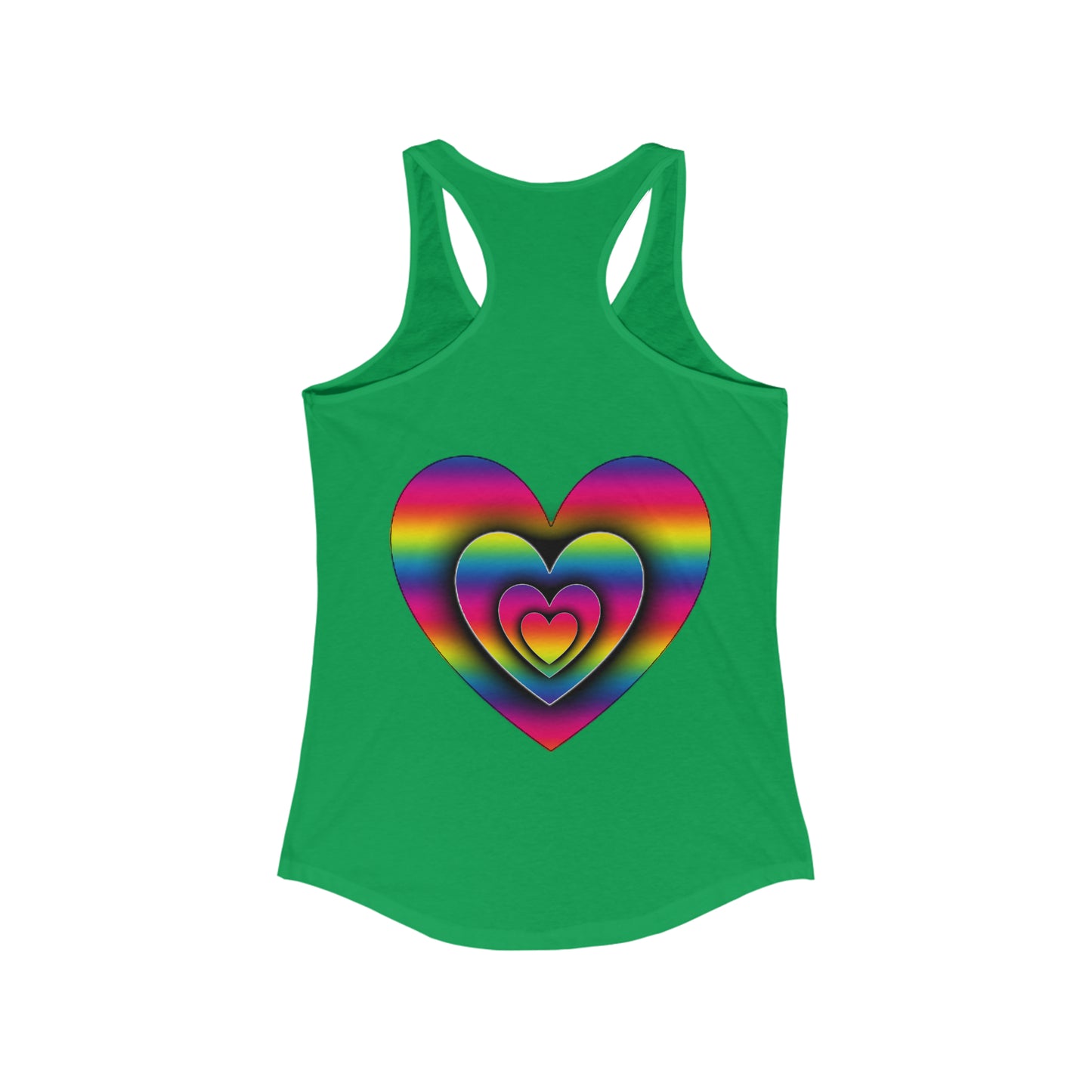 PRIDE 3D Heart Women's Ideal Racerback Tank