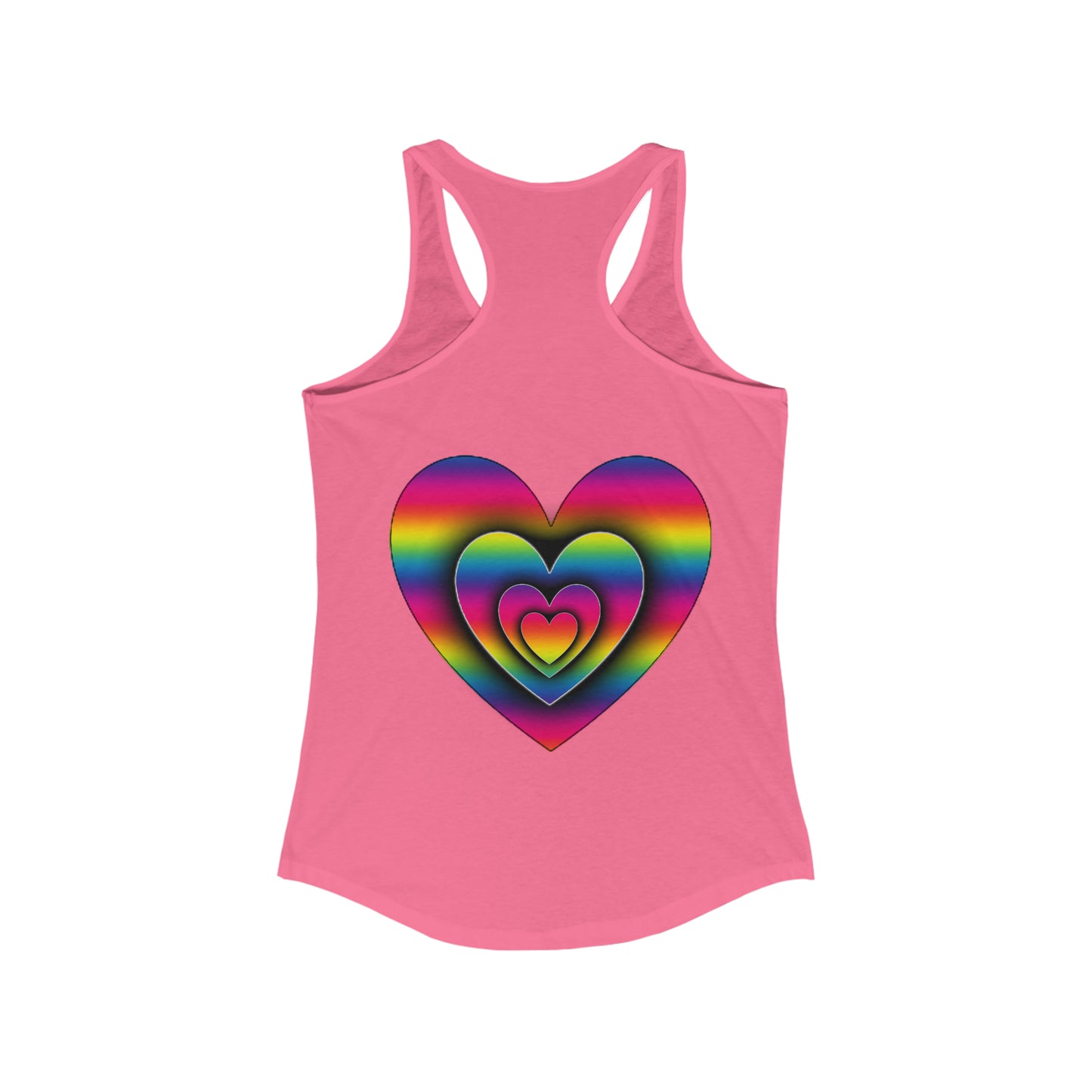 PRIDE 3D Heart Women's Ideal Racerback Tank